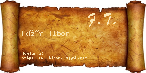 Für Tibor névjegykártya
